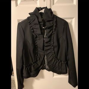 Women’s Black INC Ruffled Blazer - Size S